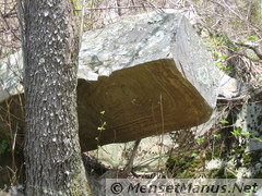 Rectangular pattern under rock