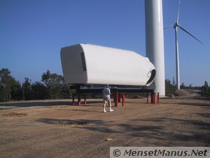 Nacelle on ground, close-up