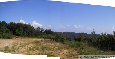 Wide view from weather tower to windmills